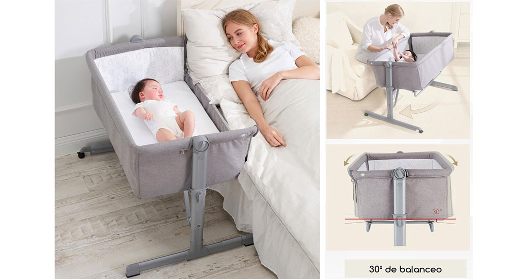 Star Ibaby, cuna Colecho, regulable en altura, reclinable, 2019
